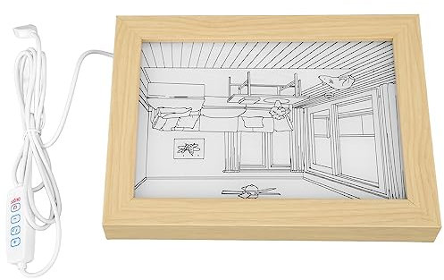 ViaGasaFamido Mallicht-Fotorahmen, Beleuchtung, Malerei, Dekoration, USB-betrieben, Beleuchtet, Malerei, LED-Leuchten, Bild, 5 V, 3 Beleuchtungsmodi, Posterrahmen (S)