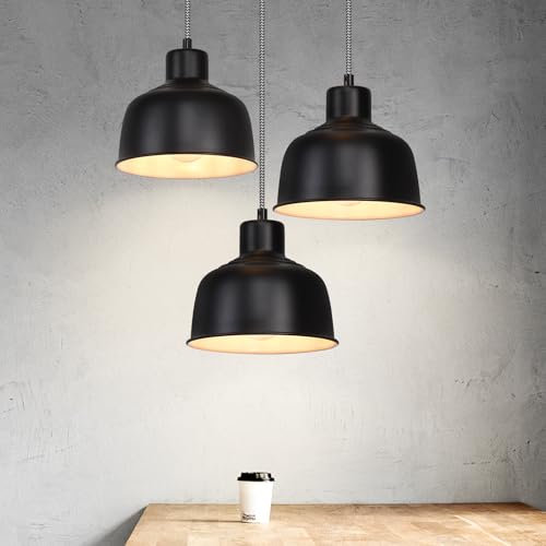 ZMH Pendelleuchte Esstisch Hängelampe Vintage - Industrial Hängeleuchte Schwarz Esstischlampe E27 Retro Metall Küchenlampe 3 Flammig Pendellampe für Esszimmer Schlafzimmer Wohnzimmer Küche Hotel