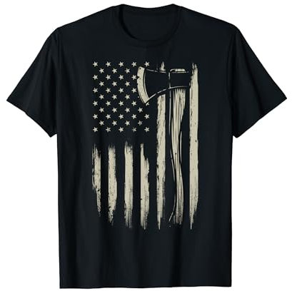 Bushcraft Axe American Flag Bushcrafting Hatchet USA Flag T-Shirt