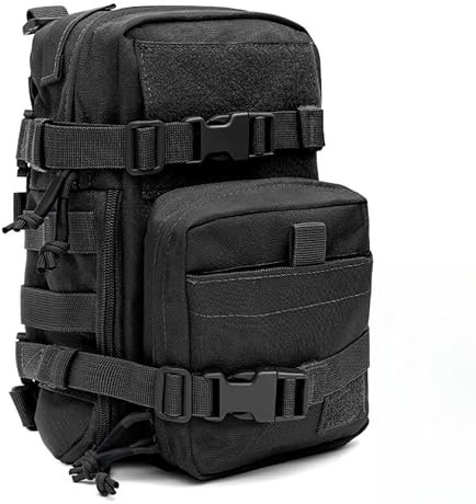 GZ XINXING Tactical Hydration Backpack, Outdoor Water Backpack Carrier Pack for Vest Backpack, Holds 1.5L Water Bladder, Black, Tactical