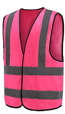 AYKRM Sicherheitsweste Warnweste Reflektierendes WarnschutzWeste Warnweste mit Reflektorstreifen Arbeitsweste Rosa