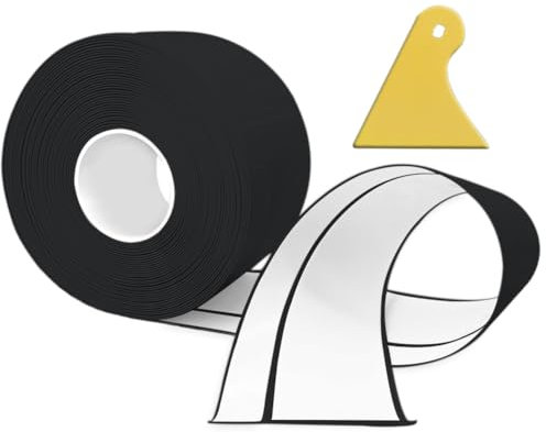 Weichsockelleiste Selbstklebend, 12M PVC küchenabschlussleiste 50x20mm, Sockelleiste Selbstklebende für Küche und Badezimmer 5x2 Schwarz