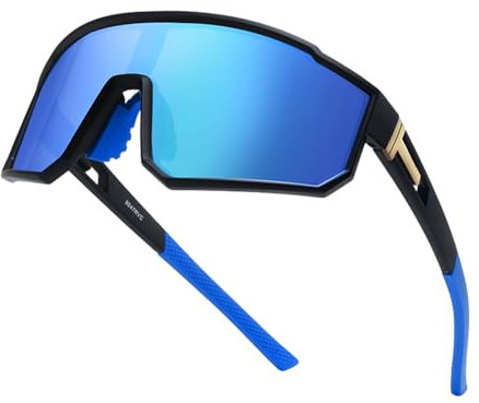 Ruikdly Schnelle Brille Rave Blendschutz Sportbrille Fahrradbrille Damen Ski Sonnenbrille Herren für Outdoorsport Radfahren Fahren Laufen Golf Baseball