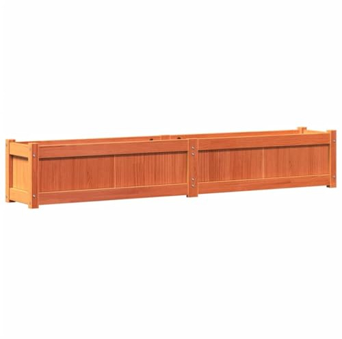 vidaXL Pflanzkübel, Blumenkübel mit viel Platz, Pflanzkasten Übertopf für Garten Terrasse Balkon, Blumentopf Blumenkasten, Wachsbraun Massivholz Kiefer