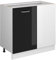 Vicco Eckunterschrank R-Line, Schwarz Hochglanz/Weiß, 86 cm ohne Arbeitsplatte