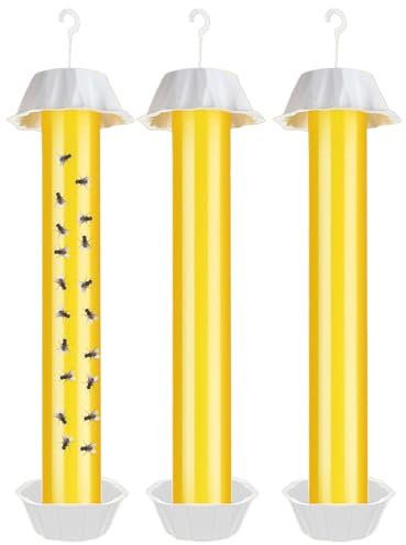 Panngu 3 Paquetes de Grandes trampas de Moscas Dentro y Fuera de la habitación, Trampa de Palos de Mosca de Frutas Colgantes para el Control de plagas, Jardines, Casas, trampas de Insectos