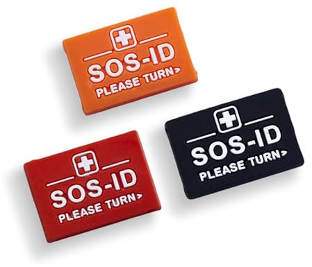 SOS-ID Armbandschlaufen (3er Set) für Notfallarmband aus Silikon mit QR-Code – langlebige & wasserfeste SOS Armband Schlaufen für Notfälle – schneller Zugriff auf Gesundheitsdaten