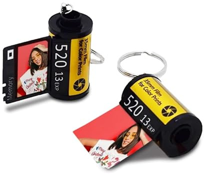 GIFART Schlüsselanhänger Foto-Film Kleinbildfilm Mit Fotos Personalisierbar 10 Fotos Und Text Zündspule Schlüsselanhänger Bunte Mit Folie für Kamera Geschenk Original