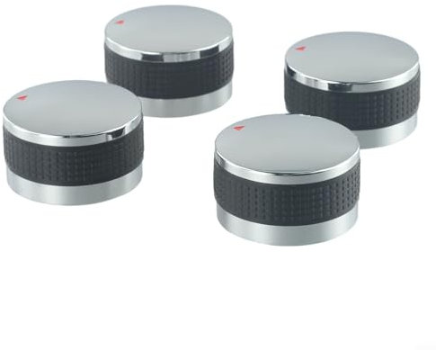 CWOQOCW 4pcs Cooker/Oven/Grill Control Knobs and Adaptors Replacement for BBQ Gas Grills (50mm)