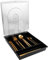 SHUESS Besteckkasten mit Deckel, Tragbar Besteck Aufbewahrung, Kompakter Besteckkasten mit 5 Fächern füR Campingurlaub, Reisen, Garten, 31x26.5x4,5CM, Schwarz