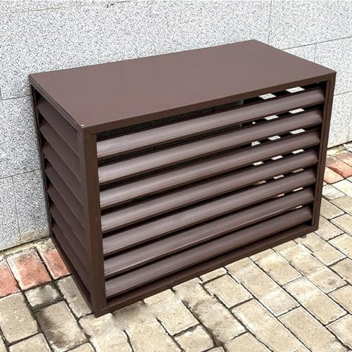Copertura Per Condizionatore Per Esterni, Copertura Per Pompa Di Calore In Alluminio, Griglia Condizionatori Coperture Per Climatizzatori Centrali Unità Esterne, Recinzione For La Privacy (Color : Br
