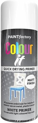AlezyB - 6 x White Primer 400ml All Purpose Spray Paint | Use on Metal, Wood, Plastic and Multipurpose Aerosol Professional Quality Perfect Finish, for Interior Exterior and Excellent Coverage