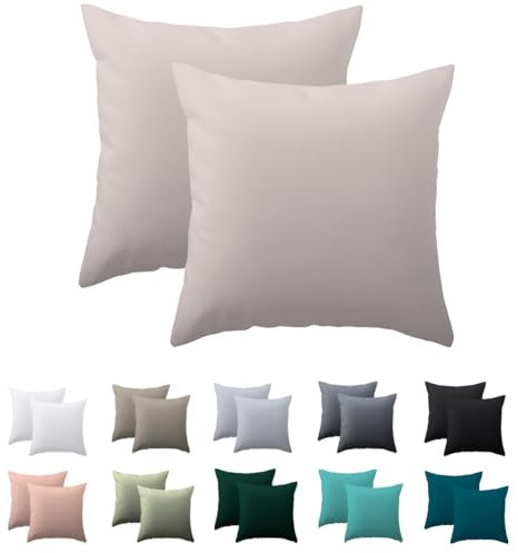 Nesture Kissenbezug 80 x 80 2er Set - kopfkissenbezug 80x80 cm Beige, 100% Mikrofaser kissenbezüge mit Reißverschluss, Weich und Bügelfrei