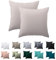 Nesture Kissenbezug 80 x 80 2er Set - kopfkissenbezug 80x80 cm Beige, 100% Mikrofaser kissenbezüge mit Reißverschluss, Weich und Bügelfrei