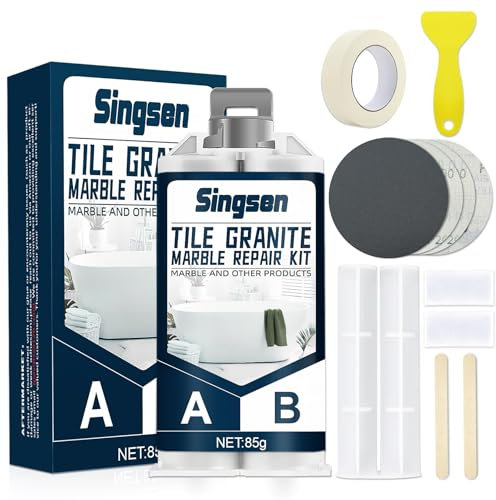Tile Granite Marble Repair kit. 85g Strong and Waterproof Porcelain Repair Kit, Tile Repair Kit for Marble, Quartz, Porcelain, Tile, Resin, Acrylic, Granite and More