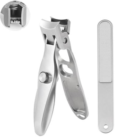 German Nail Clippers for Men Thick Nails, Heavy Duty Toe Nail Clippers for Seniors, Large Wide Jaw Opening Fingernail Clipper Cutters with Catcher for Women
