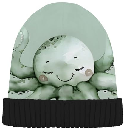 Oktopus-Beanie-Mütze, Wintermütze, kaltes Wetter, Strickmütze, warm, lässig, für Damen und Herren, Oktopus, M