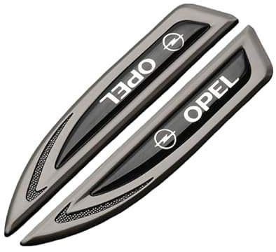 JYWLKQ Auto Emblem für Opel Astra J 2009-2015, Aufkleber Logo Emblem Abzeichen Trunk Lid Side Fender-Aufkleber Karosserie-Kotflügel Tuning Modifikation Dekoration Zubehör,Gunmetal Grey