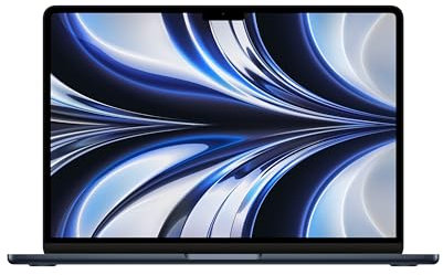 Apple 2024 MacBook Air laptop with M2 chip: 13.6-inch Liquid Retina display, 16GB RAM, 256GB SSD storage, backlit keyboard, 1080p FaceTime HD camera. Works with iPhone and iPad; Midnight