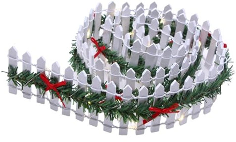 Walopola LED Weihnachtsbaumzaun, Weihnachten Deko Zäune Lattenzaun, Weihnachtsbaumzäune Dekoration für Weihnachten Hochzeit Miniatur Haus Garten