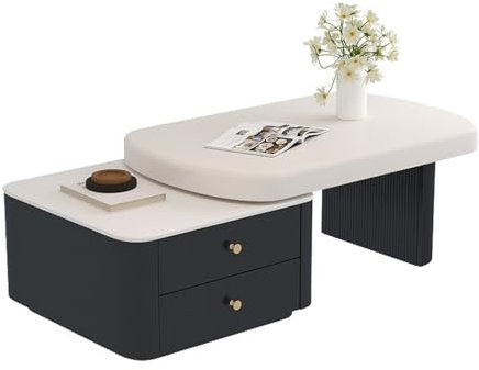 Xumh2024-3 Couchtisch Kaffeetisch Moderner, luxuriöser, ausziehbarer Couchtisch aus Massivholz for das Wohnzimmer, kompaktes Design, hochwertige Multifunktionsmöbel Sofatisch für Wohnzimmer