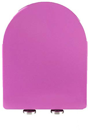 BGFYUSF Toilettensitz, U-/V-/O-förmiger Toilettendeckel mit verstellbarem Scharnier, geräuscharm, verdickter Toilettendeckel, von Oben montiert Pink-42