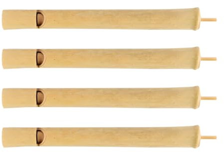 Laroal Sifflet Coulissant en Bambou 4 pièces, flûte Swanepoel, Instrument de Musique à Chant d'oiseau simulé