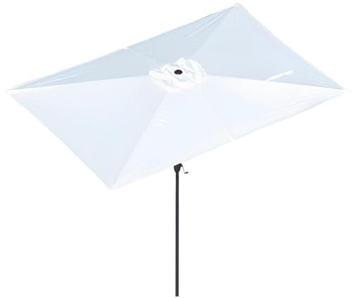 WATAOW Ombrellone Rettangolare da Terrazza Commerciale per Bar All'aperto | Anti UV,Impermeabile | Parasole Adatto per Mercato, Cortile, Piscina, Spiaggia, Giardino(White)