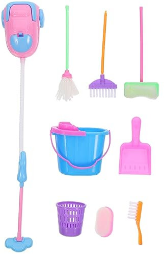 WESIEVYA Cleaning Tools Toys for Boys and Girls Interactive Doll Cleaner Toys Mini Mop and Bucket for Pretend Play