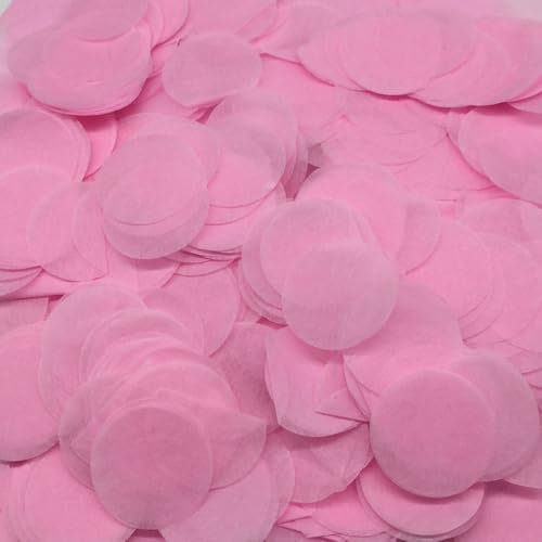 Blausky 50g Konfetti Bunt,2.5cm Groß Konfetti Mehrfarbig Runde Papierreste Papier Streudeko Glitter Tischdeko Confetti für Luftballons Geschenkbox Geburtstag Taufe Hochzeit JGA,Pink