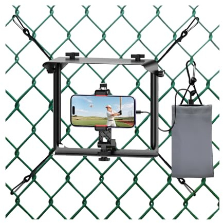 Handy-Zaunhalterung mit Schatten für Game Changer Montagekit iPhone, Mevo Start, GoPro und andere Action-Kameras, 360°-Drehung, Streaming-Funktion, ideal für Aufnahmen bei Baseball, Tennis und Fußball
