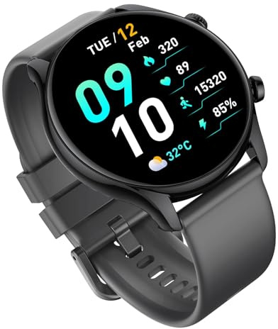 vamout Reloj Inteligente Hombre Mujer, 1.39 Display Smartwatch con Llamadas, Smart Watch Monitor de Sueño/SpO2, Podómetro, 120+ Modos Deportivos，para Android iOS (Gris Oscuro)