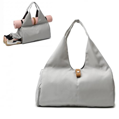 RisePlus Yogatasche Sporttasche Damen Herren mit Schuhfach & Nassfach – Yoga Tasche Fitnesstasche Trainingstasche für Yoga Zubehör & Yogamatte, wasserdichte Gym Bag Sporttasche 32L Reisetasche