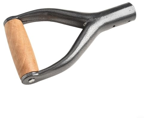 Yuanpgky Y-förmiger Schaufelgriff aus Eisen und Holz für Garten-, Schnee- und Strandwerkzeuge, 3 cm Durchmesser, Rohr, passend für Spaten, Auto-Schneeschaufel-Ersatz, Komfortgriff für lange