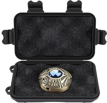 Stylebest Fidget Slider, Zinklegierung, Antikes Ägypten, Ovales Fingerspitzenspielzeug mit Blauem Edelstein, für Erwachsene, Büro, Klassenzimmer