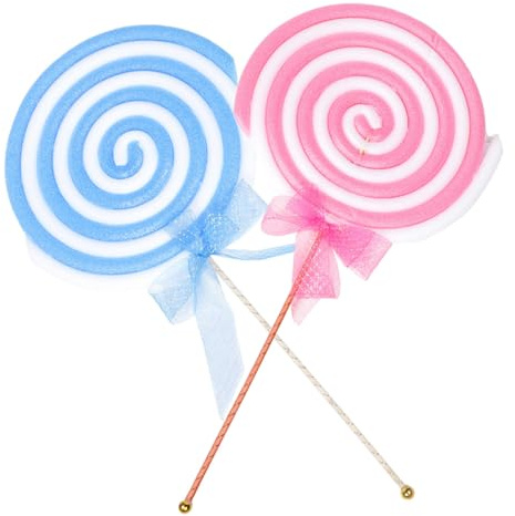FIXOSHEE Große Lutscher Fotorequisite aus Bruchfestem Schaumstoff Wiederverwendbare Dekoration für Party Karneval und Bühnenauftritte (2 Stück Blau Rot)