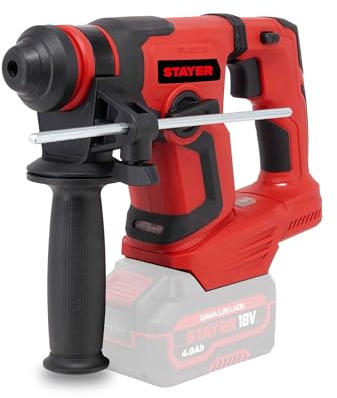 STAYER Martillo Rotativo Profesional a batería 18V con motor BRUSHLESS, HDB PRO-LITE L2024. Incluye 2 Baterías 4Ah. + Cargador.
