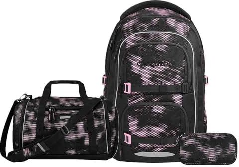 Coocazoo Porter Schulrucksack Set 3tlg. inkl. Sporttasche (Pink Illusion)