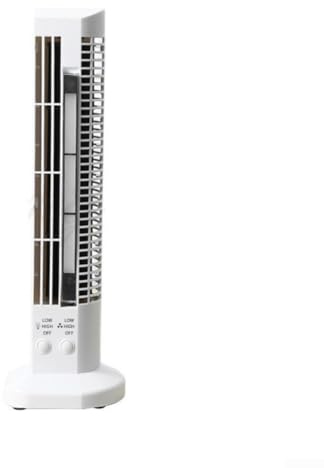 Ventilador de torre, ventilador vertical sin aspas de 2 velocidades con lámpara LED, solución de refrigeración portátil compacta para oficina en casa, ventilador USB multifuncional (blanco)