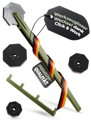 GreenSmoother Silikonabzieher, Fugenglätter Set | 4 Aufsätze für Jede Fuge | 4 Größen 1 Werkzeug dank Click and Work | schwenkbarfür jede Ecke