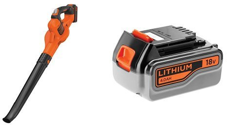 BLACK+DECKER GWC1820PC-QW Soffiatore + BL4018 Batteria al Litio, 18 V, 4.0 Ah