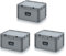 Auer Packaging 3x Eurobehälter 60 x 40 x 33,5 mit Scharnierdeckel und Griff (Tragegriff, Klappgriff) inkl. gratis Zollstock, 3er Set