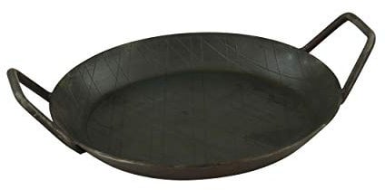 Markenlos Servire padelle in Ferro battuto con Due Manici in Diversi. Misure e Set, Acciaio Inox, SPTyp8-1er