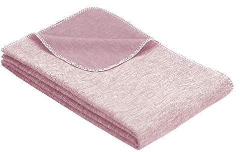 Ibena Lausanne Kinderdecke 70x100 cm - Babydecke rosa aus Biobaumwolle, Baumwolldecke für Babys angenehm leicht und kuschelig, Made in Germany