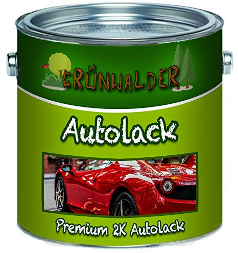 Grünwalder PREMIUM 2 Komponenten Autolack glänzender Landmaschinenlack, hochdeckender und schlagfester Lack mit passendem Härter SET - nur zwei dünne Anstriche! (RAL 9005 Schwarz, 1 L)