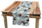 ABAKUHAUS Eulen Tischläufer, Winter Schnee Weihnachten Doodle, Esszimmer Küche Rechteckiger Dekorativer Tischläufer, 40 x 225 cm, Grau Weiß