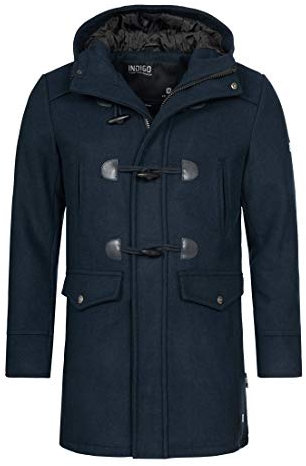 Indicode Hommes Liam Coat | Manteau d'hiver duffle-coat Navy Mix M