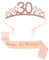 You&Lemon Rose Gold Happy 30th Birthday Sash and 30 Birthday Tiara Rhinestone Crown Headband for 30 Birthday Gift Party Accessories 30th Birthday Decoration Girls Women