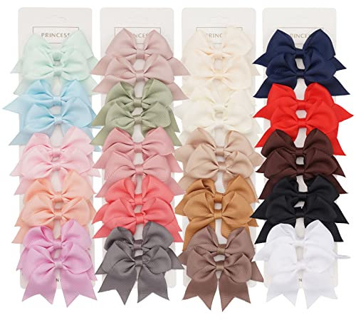 JOYOYO 40 Pezzi Mollette Capelli Neonata Piccolo 6 cm Fermagli per Capelli per Bambini, Antiscivolo Fiocchi Capelli per Bambina
