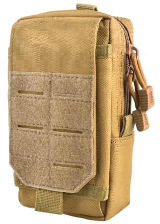 Azarxis Taktische EDC-Tasche, Molle Pouch, Militärtasche, Handytasche, Kompakt Beutel für Camping Wandern Radfahren Klettern (Khaki)